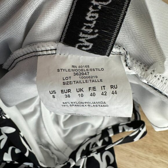 Miraclesuit Tankini Swim Top‎ Size 8 Black White Printed Underwire SW-1978 - Picture 7 of 8